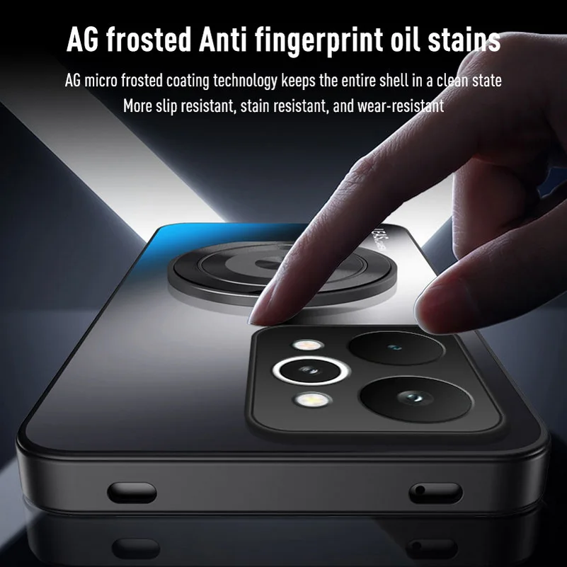 Matte Back Panel Metal Magnetic Bracket Phone Case Cover