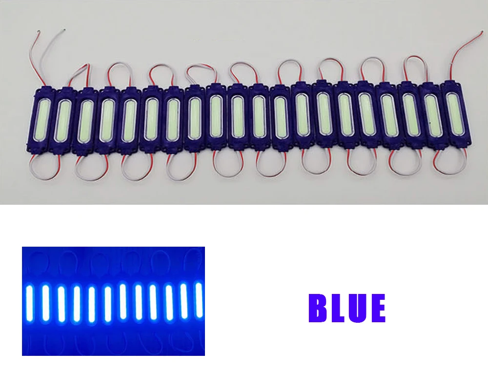 Vibrant Multi-Color LED COB Module Lights - 20-Pack, Waterproof, Super Bright for Advertisement & Shop Decor
