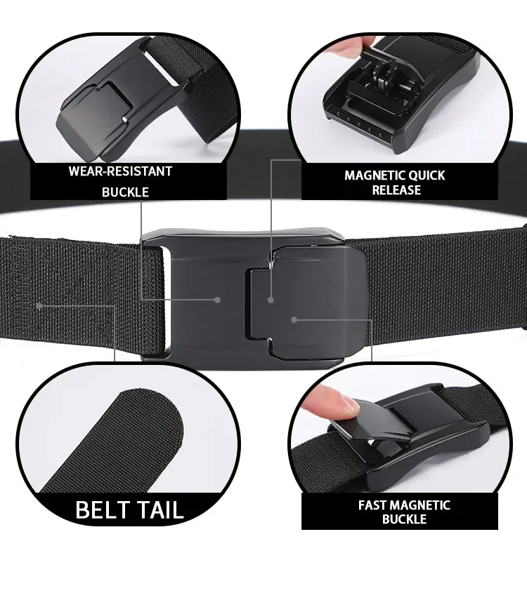 Elastischer Gürtel, Stretchgürtel für Männer und Frauen, harte Schnellverschluss-Schnalle, starkes echtes Nylon, Unisex, elastischer Gürtel, Overalls, lässiger Gürtel – Detail 4
