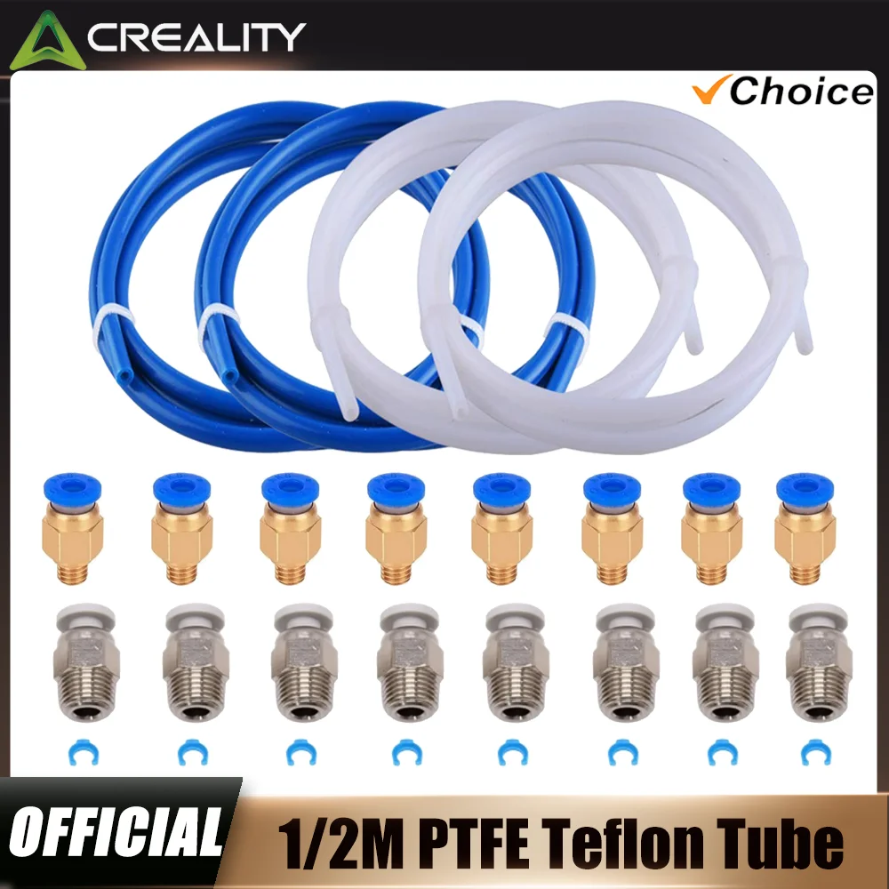 Creality 1M/2M PTFE Rohr für 3D-Drucker, Bowden-Röhren-Upgrade mit 8x PC4-M6/PC4-M10, Bowden-Rohr für 3D-Drucker für 1,75mm Filament