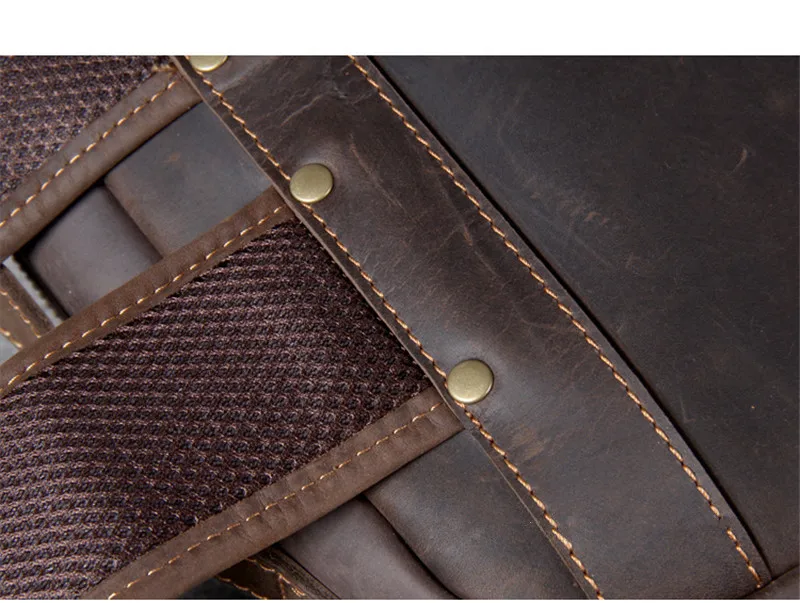 PNDME Vintage Einfache Crazy Horse Rindsleder Echtes Leder männer frauen Rucksack Große Kapazität Laptop Rucksack Reise Büchertaschen – Detail 17