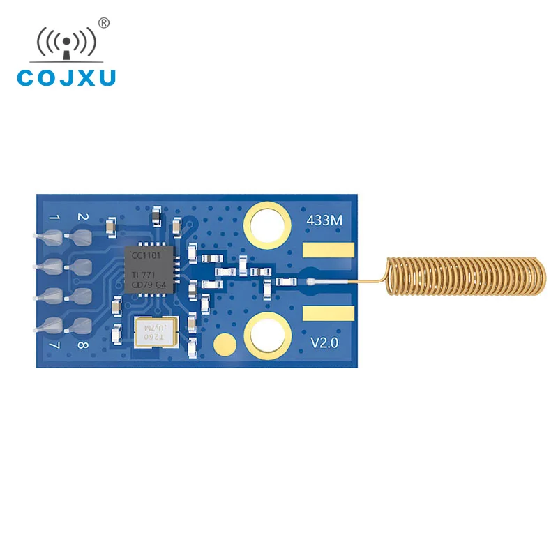 Cc1101 433Mhz 10Mw 500M Spi Smd Ebyte Cojxu E07-M1101D-Th Rfid Con Antenna A Molla Trasmettitore Rf Wireless E Modulo Ricevitore