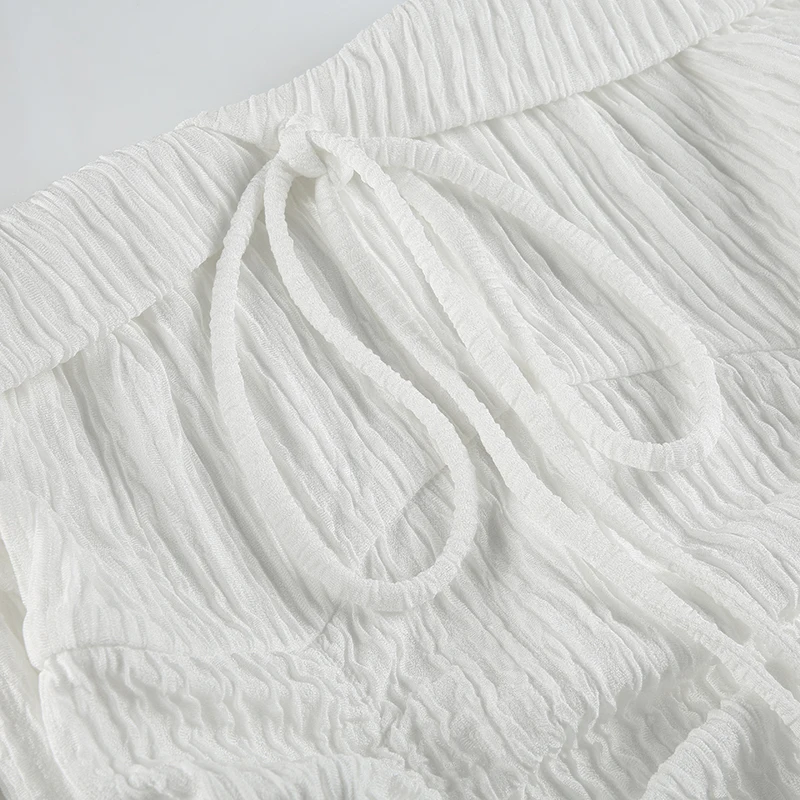 Korean Fashion Slash Neck Elegant Long Sleeve A Line White Dress Women Shirring Slim Waist Simple Sweet Japanese Clothing