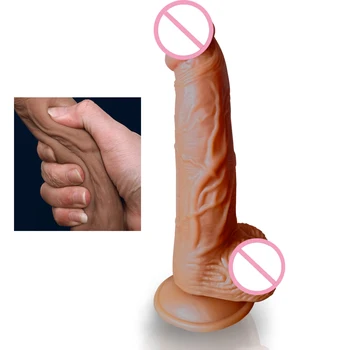 8.3 Inch XXL Realistic Dildo Huge Penis with Strong Suction Cup Sex Toy Flexible G-spot Dildo with Curved Shaft and Ball 1