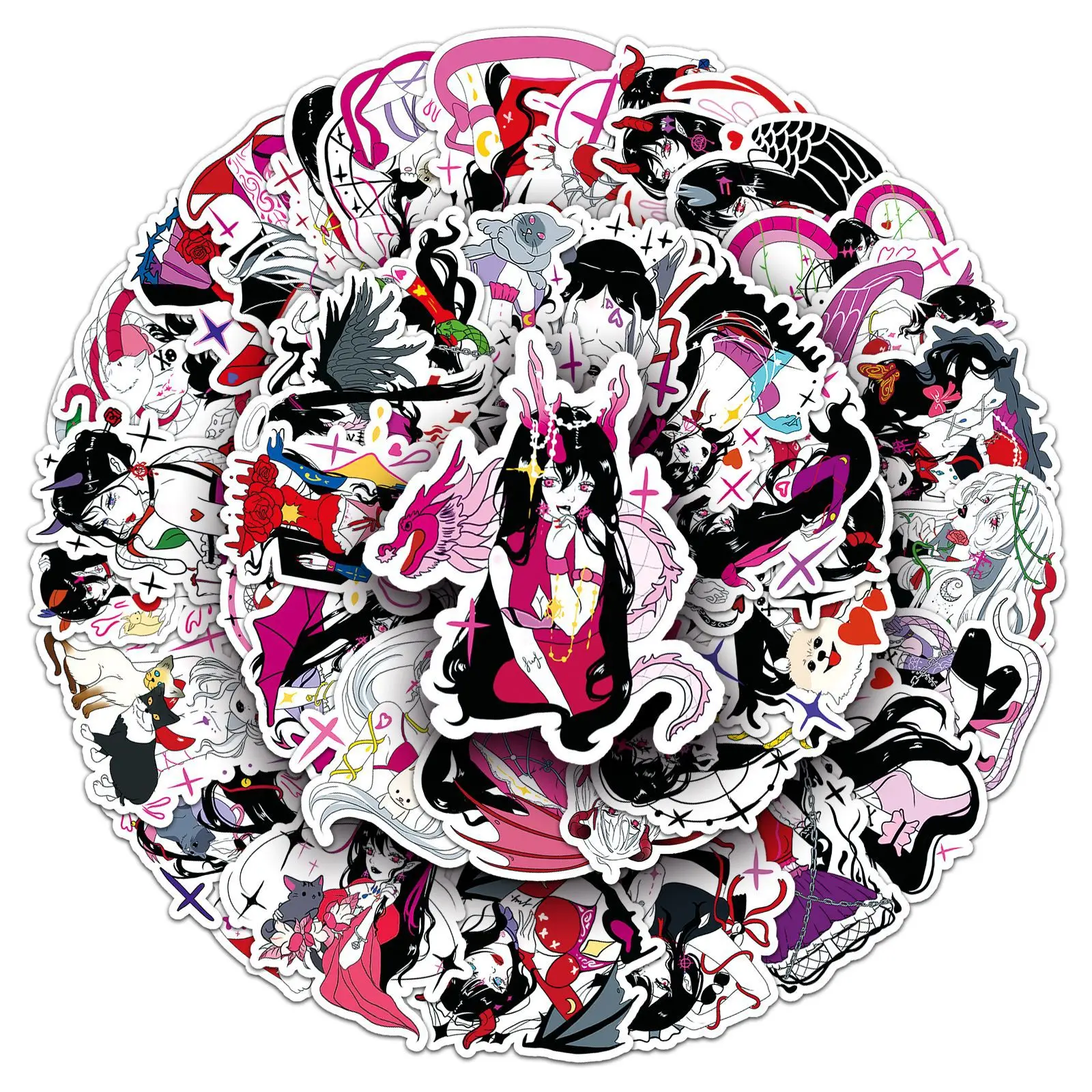 

50 Pcs Anime Gothic Sexy Girls Cartoon Sticker Original Graffiti Waterproof Notebook Laptop Homework Stickers Decoration Toys