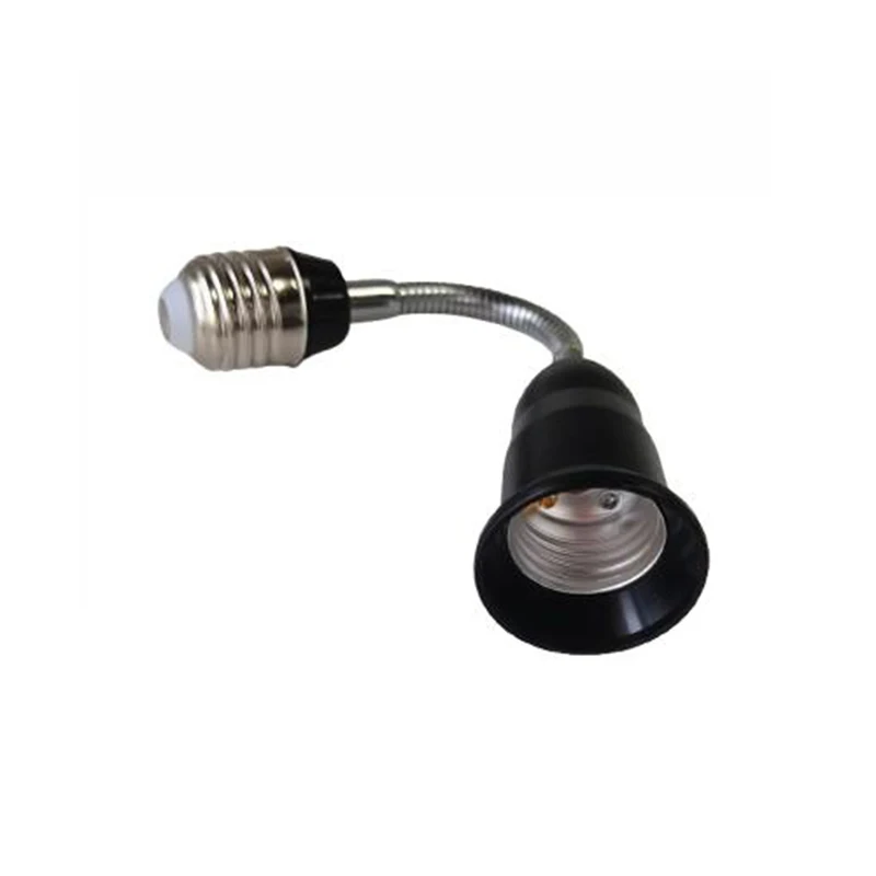 E27 to E27 Black 190mm Extended Lamp Holder LED Bulb Base Lamp Holder Electrical Long Socket