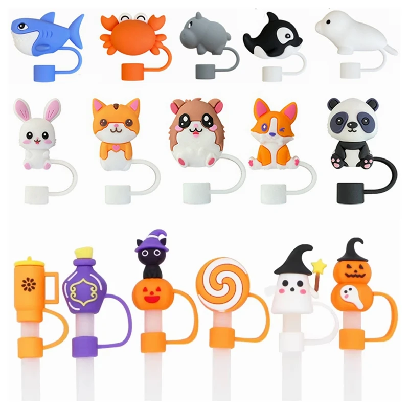 SILICONE BOUCHONS DE Pailles De Dessin Animé Pailles à Boire EUR 10,91 - FR