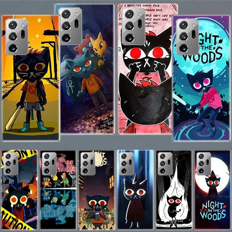Cat Game Night In The Woods Custodia Per Telefono Per Samsung Galaxy Note 20 Ultra 10 9 8 J8 J6 J4 Plus S10 Lite 2020 5G S6 Edge F52 F62 F1