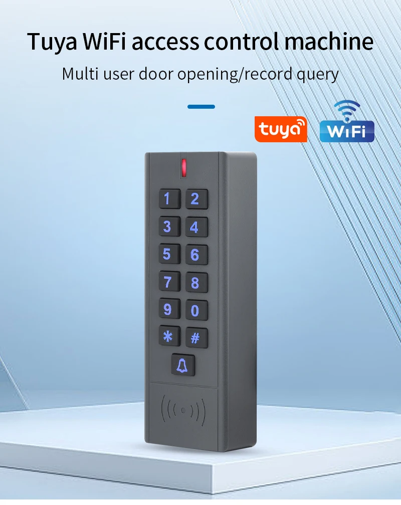 Wifi Tuya App Backlit Fingerprint Access Control Keypad IP66 Waterproof Standalo