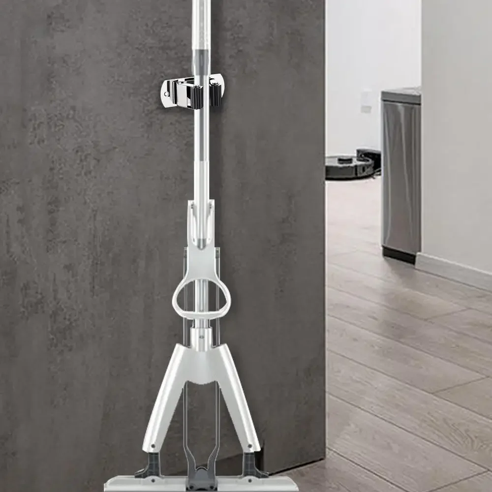 Description Picture 4 of item304 Stainless Steel Mop Broom Holder Wall Mounted Strong Self-Adhesive Kitchen Bathroom Waterproof Multi-Purpose Hanger Hook