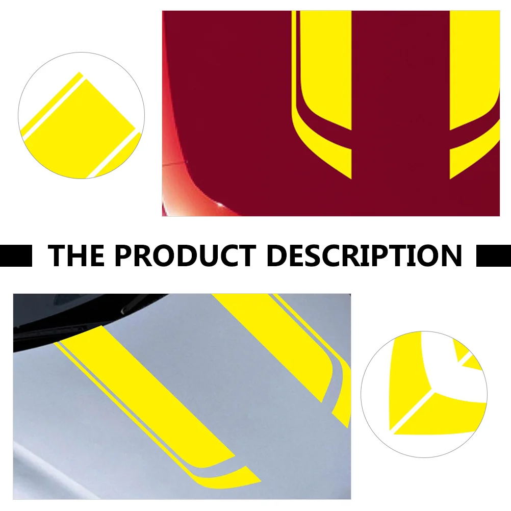 

2 Pcs Hood Decals Fashionable Stickers Delicate Car Auto Decorative PVC Exquisite