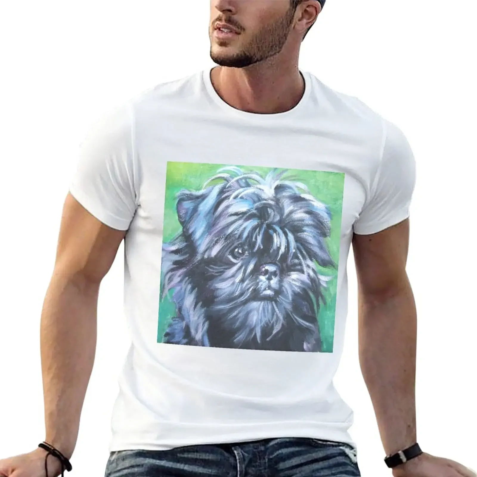 

Affenpinscher Fine Art Painting T-Shirt blanks Short sleeve tee tees mens graphic t-shirts anime