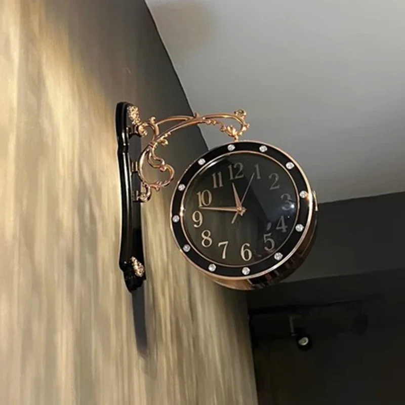 Minimalist Wall Clock Living Room Creative Double Face Clocks Mechanism Silent Modern Wall Art Bedroom Watches Interior Decor