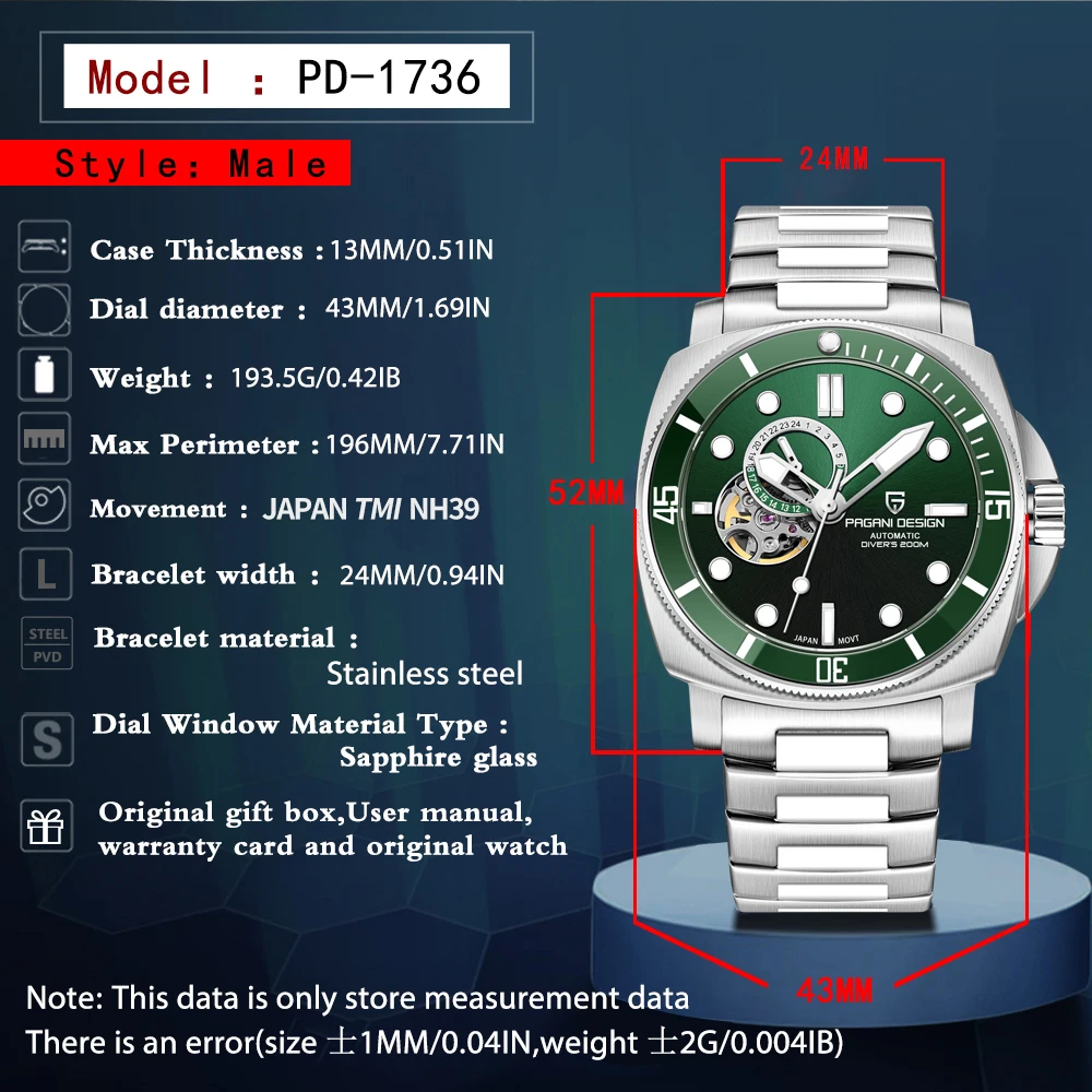 Pagani Design PD-1736 Automatic Watch thumbnail 3
