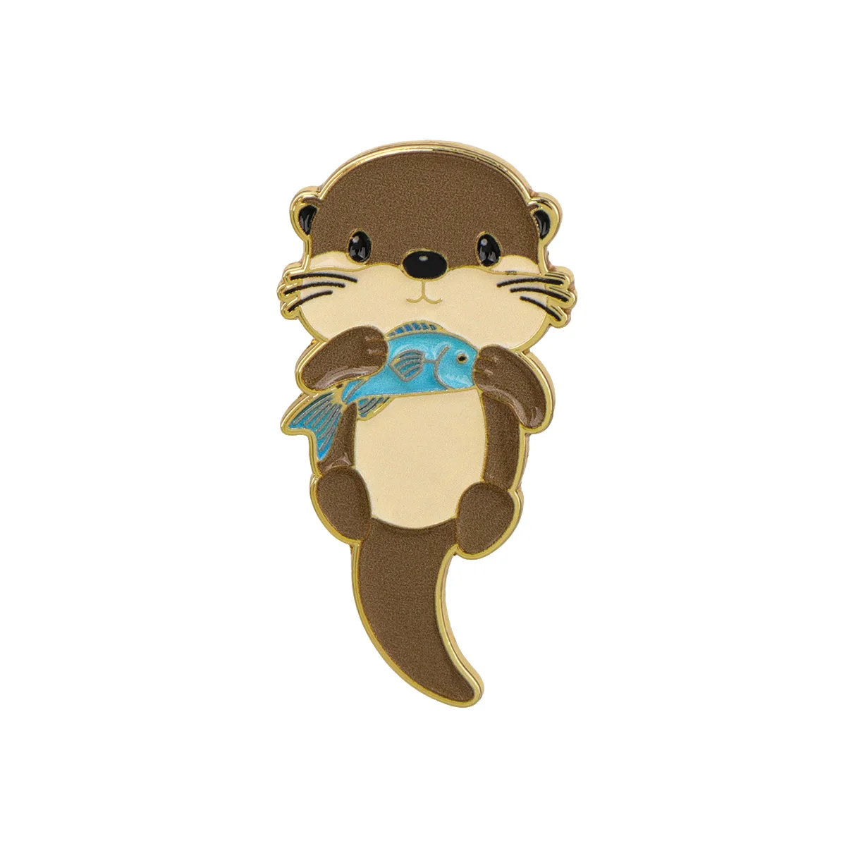 Charming Otter Enamel Pin – Whimsical Animal Brooch for Clothing Accessories and Gifts