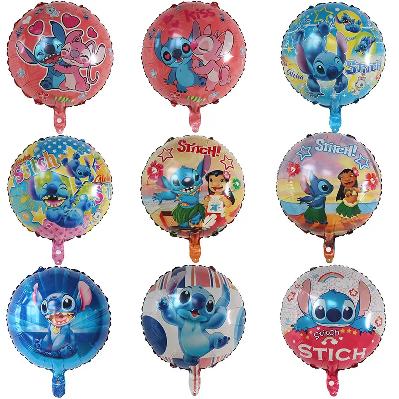 10PCS Stitch Foil Balloons 18 and 26 Angel and Stitch Balloons Birthday  Party Decorations Aluminum Foil 5 Stitch Foil Balloons and 5 Angel Foil