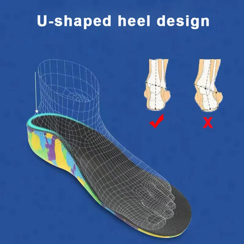 Flat Feet Template Arch Support Orthopedic Insoles,Kids Adults Plantar Fasciitis Heel Pain Orthotics Insole Sneakers Shoe Insert