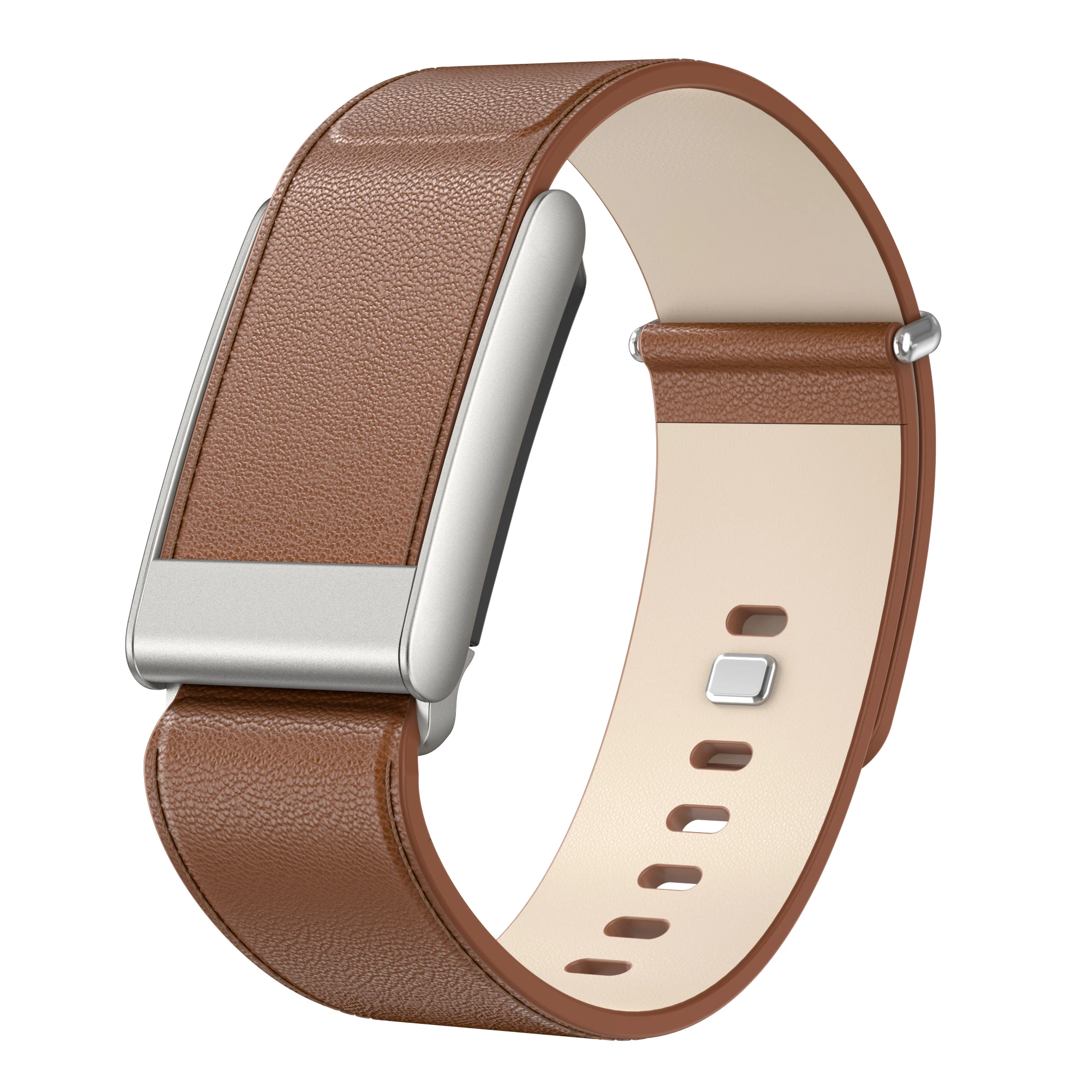 Premium Leather Sports Strap - Adjustable Comfort Bracelet Band with Metal Head Design