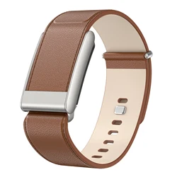Premium Leather Sports Strap - Adjustable Comfort Bracelet Band with Metal Head Design - Whoop 5.0 MG (Brown B)