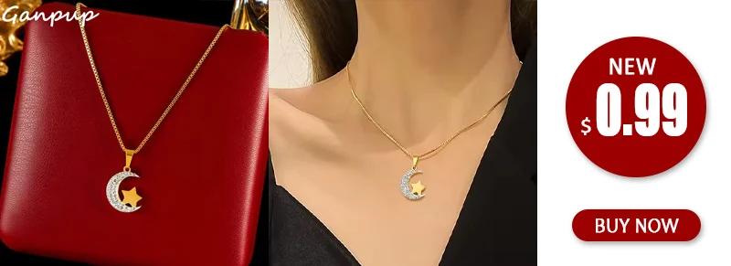 GANPUP 316L Edelstahl Bunte Kristall Blume Kirsche Anhänger Halskette Für Frauen Täglich Tragen Exquisite Hals Kette Schmuck – Detail 1