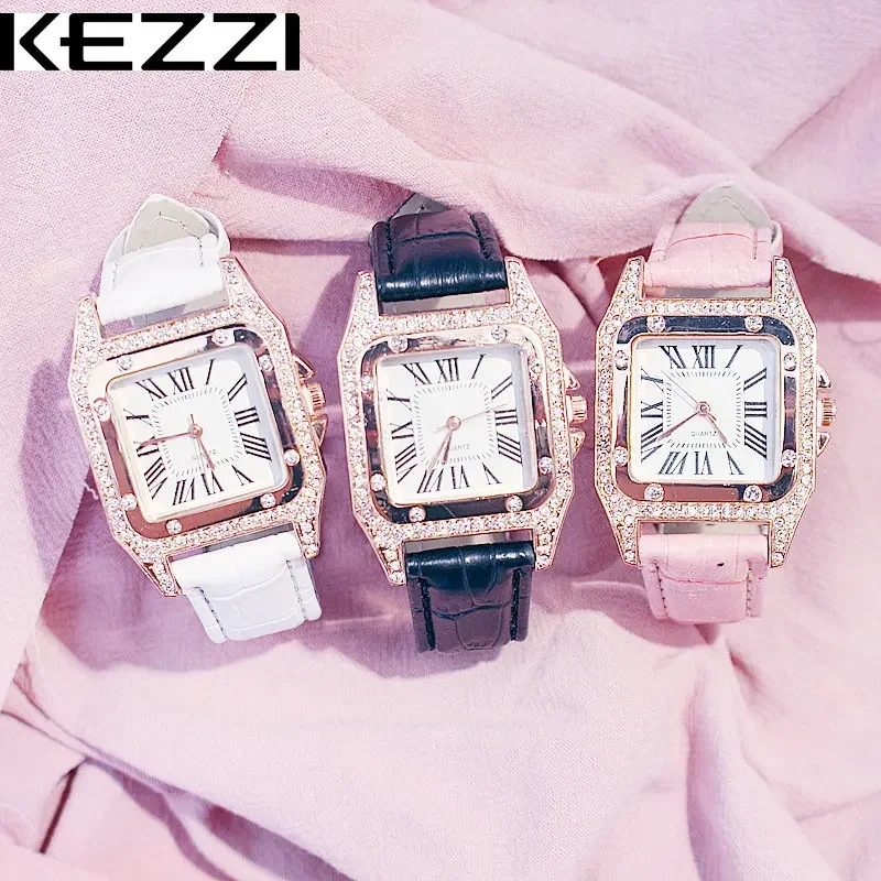 Kezzi New Waterproof Online Celebrity Diamond-encrusted Watch Women's Watch Student Fashion Trend Leisure Couple Watch цена и фото