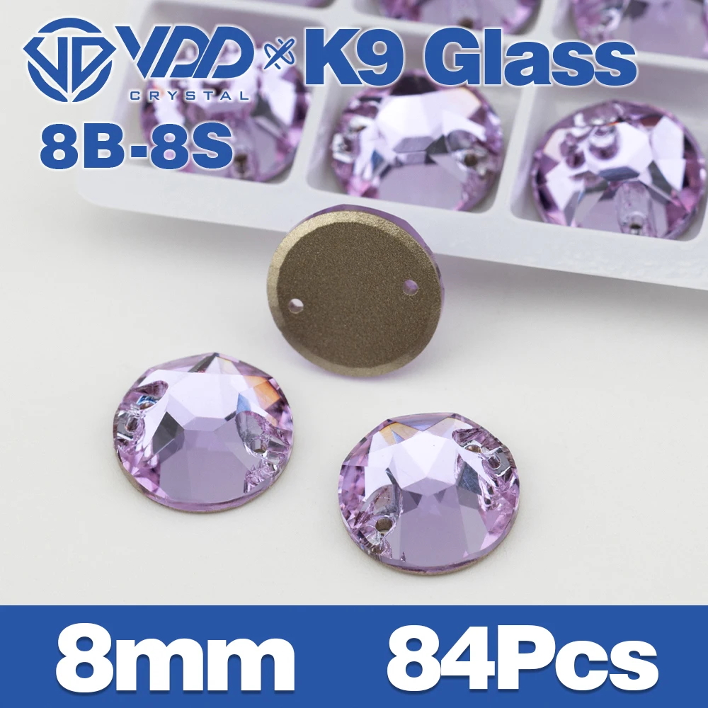 VDD S122 Violette Chamfer-Strasssteine aus hochwertigem K9-Glas zum Aufnähen, Kristall-Flachsteine zum Basteln, für Kleidung, Hochzeitskleider – Detail 4
