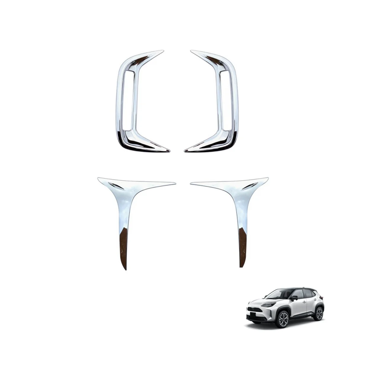 

Front Lamp Fog Frame+Rear Lamp Fog Frame Kit for Toyota Yaris
