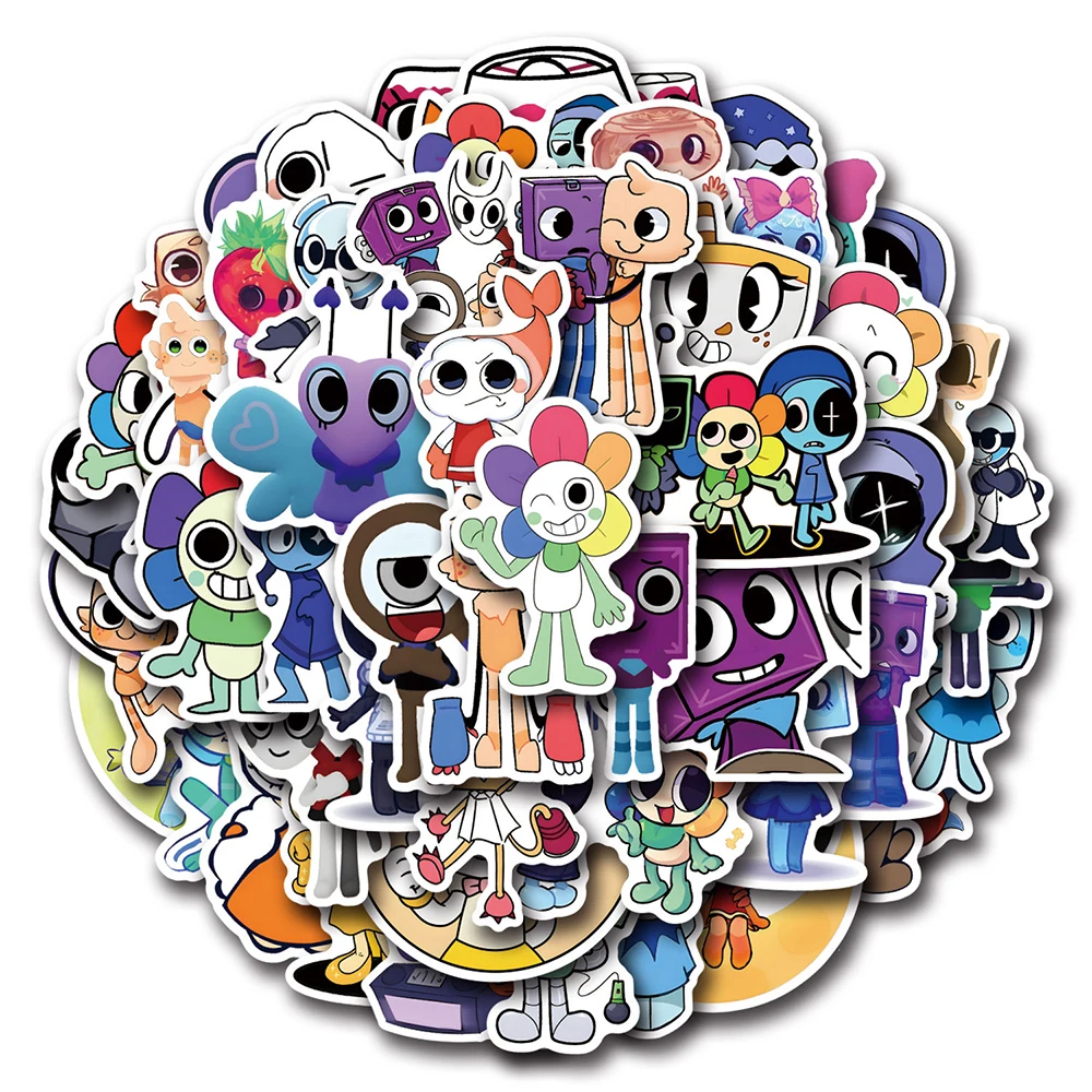 Cartoon Stickers 10/30/50pcs Game Sprunki Dandys World Stickers Decals DIY Laptop Scrapbooking Phone Suitcase Car Cartoon Anime Sticker for Kids