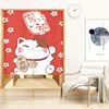 Japanese Lucky Cat Door Curtain Kitchen Partition Curtains Bedroom Bathroom Decoration Hanging Half-Curtain Entrance Linen Noren 2