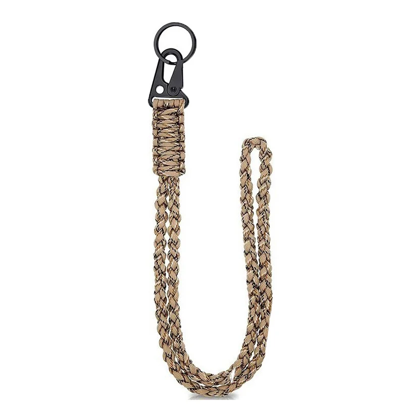 Heavy Duty Braided Paracord Safety Lanyard with Carabiner Clip