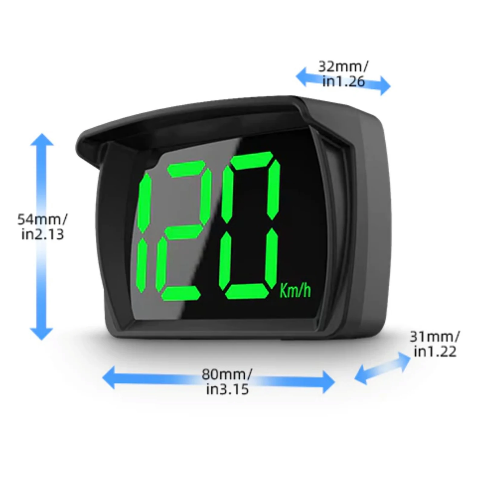 Auto Digital GPS Tacho LED Display Smart Head Up Display Große Schrift  (Weiß KMH