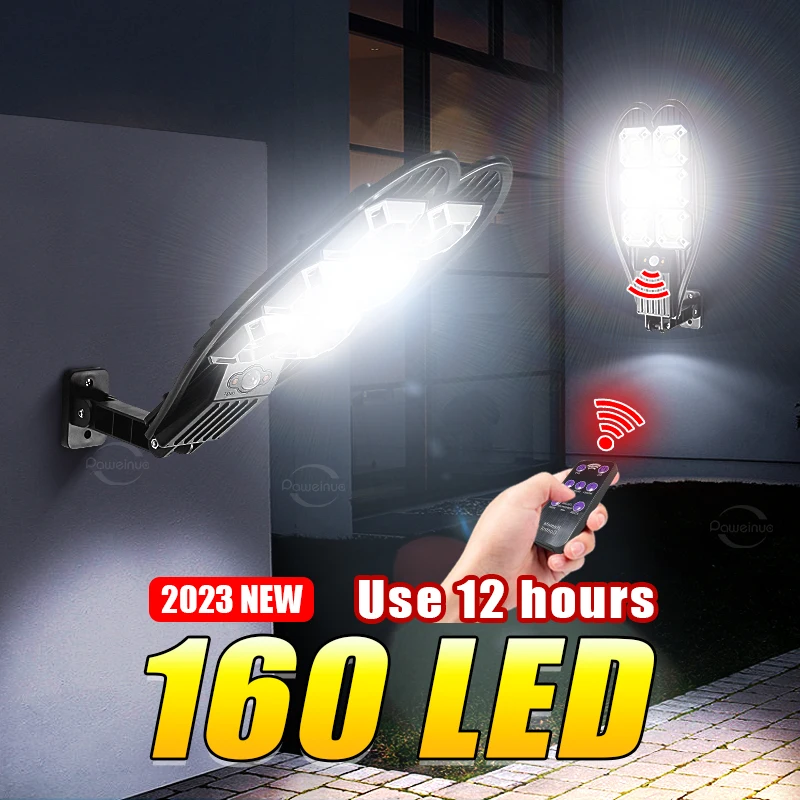 

Super Bright 160 Bulbs External Solar Lamp With Motion Sensor Outdoor Solar LED Lights Garden Waterproof Sunlight Street Lantern