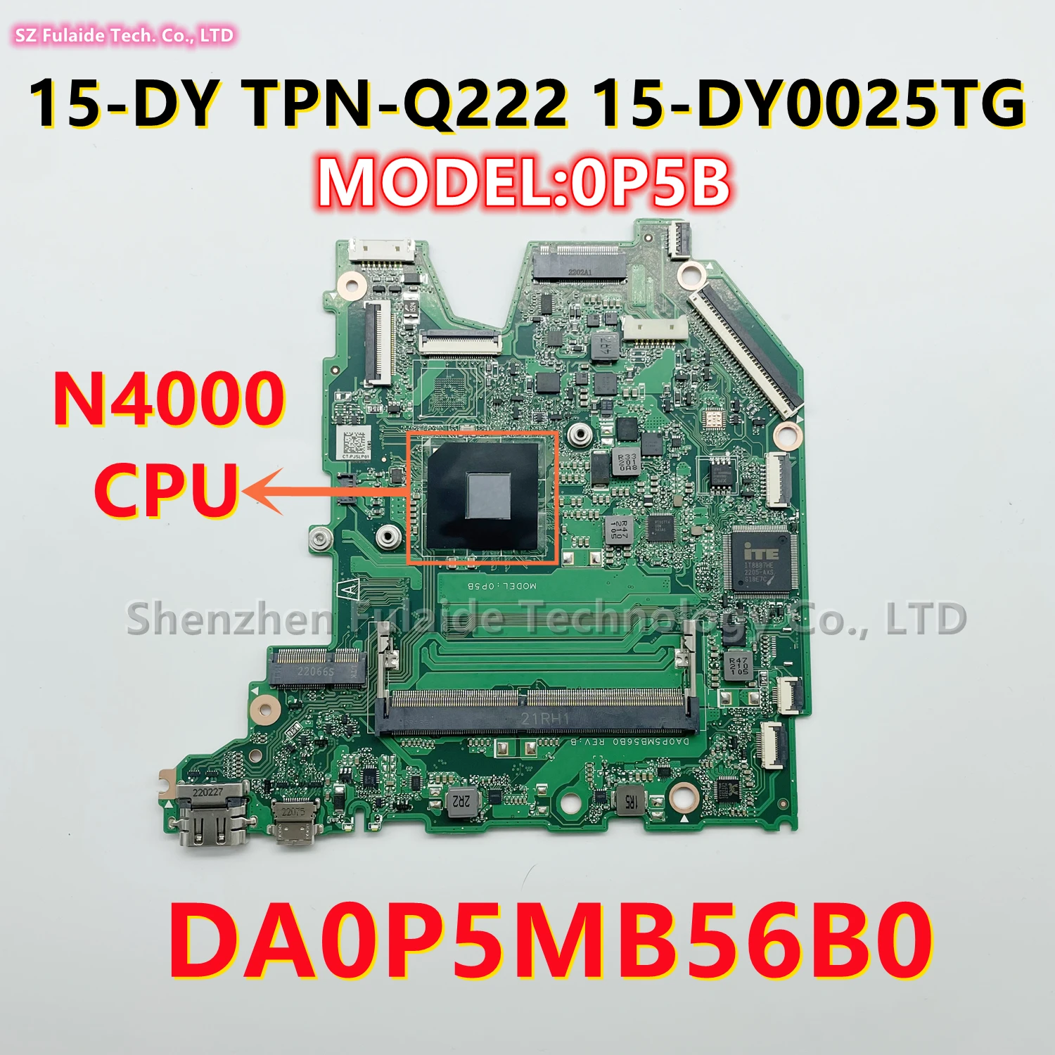 

DA0P5MB56B0 Модель: 0P5B для ноутбука HP 15-DY TPN-Q222 15-DY0025TG материнская плата с процессором N4000 DDR4 100% протестирована ОК