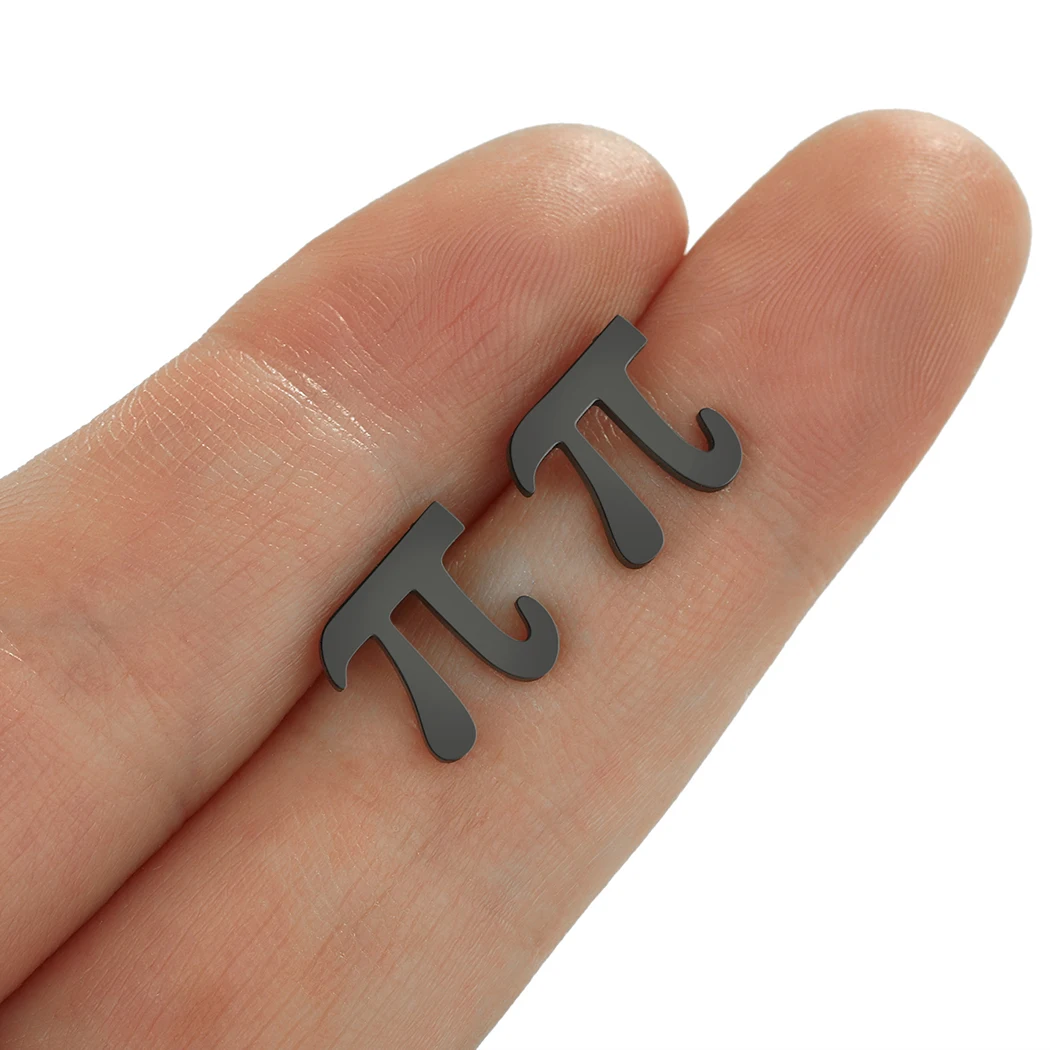 Chandler Stainless Steel Simple Pi Earrings Pi Symbol Math Jewelry Mathematics Teacher Gift for Men and Women 5
