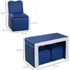 Kids Sofa Set 2-in-1 Multi-Functional Toddler Table Chair Set 2 Seat Couch Storage Box Soft Sturdy ，15.75"D x 31.5"W x 19.75"H 3