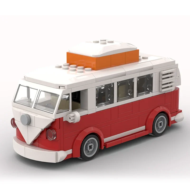 자동차 모델 Moc 빌딩 브릭 T1 레크리에이션 차량 기술 모듈러 블록 선물, 크리스마스 장난감, DIY 세트 조립
