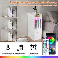 Современная тумбочка - компактная прикроватная тумбочка с подсветкой, 3-слойная узкая прикроватная тумбочка, роскошные небольшие помещения для спальни