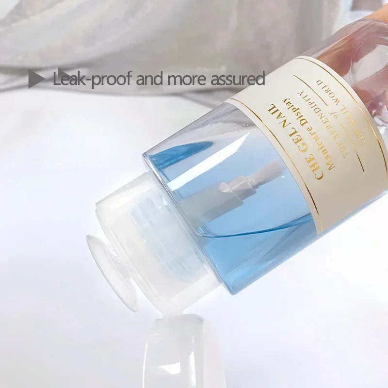 3 Sizes (120/200/300ML) Refillable Portable Press Dispenser Bottle | Leak-Proof Plastic Container for Nail Polish Remover