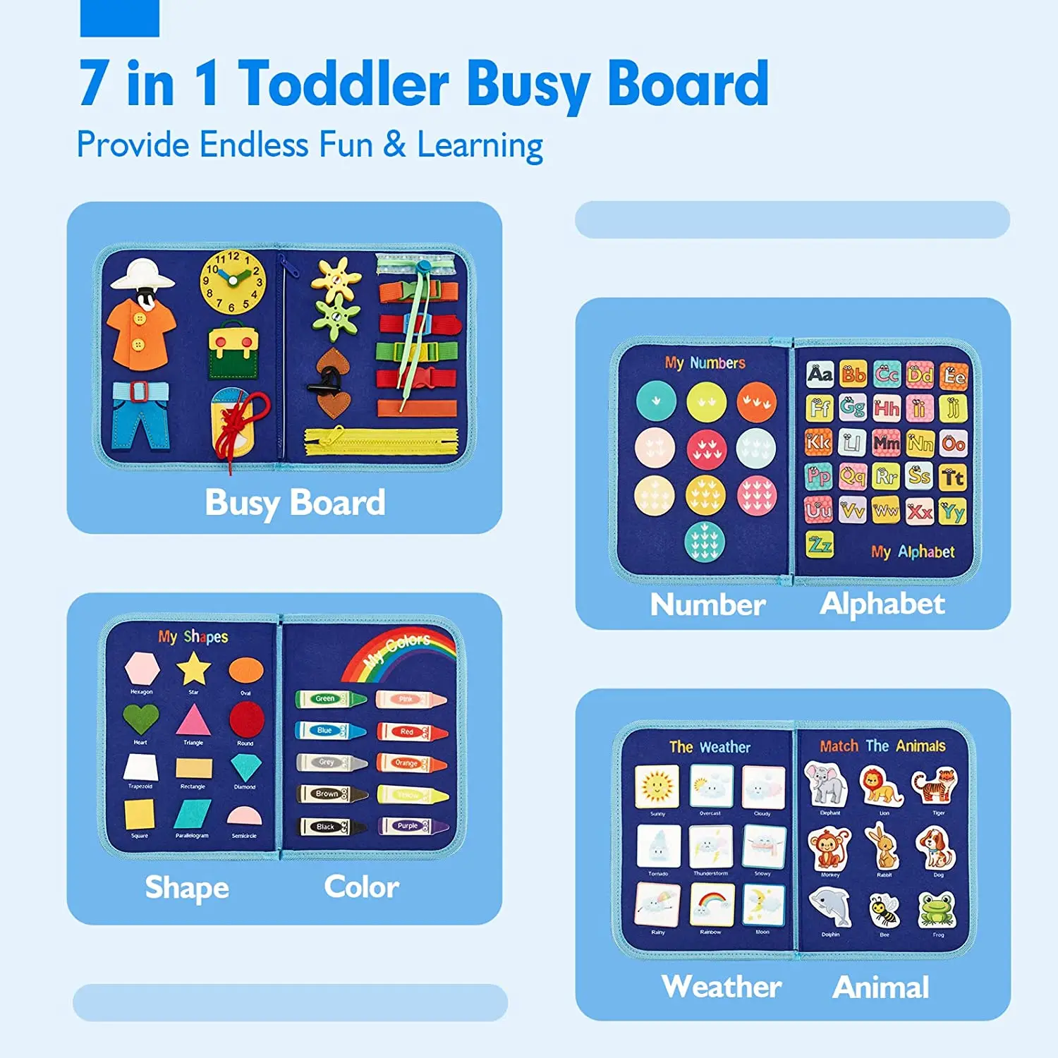 Montessori Busy Board For Toddlers Alphabet And Number Learning_voghion.com