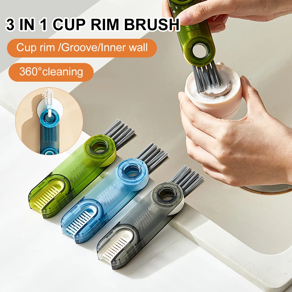 New U-shaped Cup Rim Cleaning Brush Multifunctional Mini Groove Gap Cleaner  Brush Rotatable Bottle Cup Details Clean Tool 3-in-1 - AliExpress