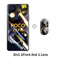 Versatile 6-in-1 Hydrogel Film Screen Protector with Camera Glass for Poco X7 5G (2In1 1Front 1Lens)