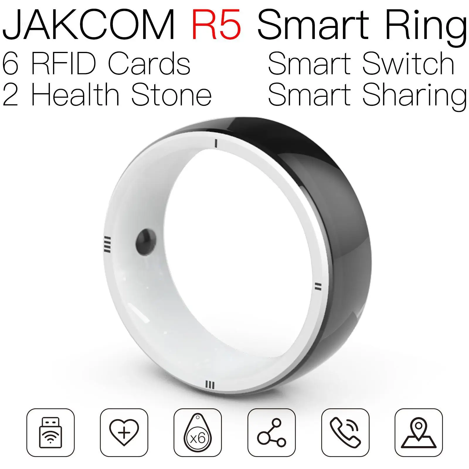

JAKCOM R5 Smart Ring better than emv smart card chip card writer reader nfc gpay splatoon 3 switch 2017 case rfid tags