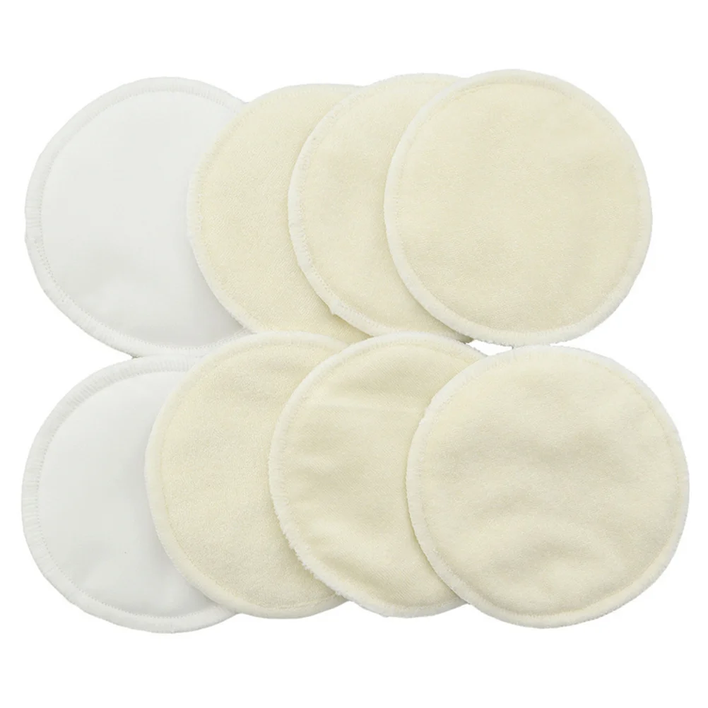 

8pcs Bamboo Nursing Pads Washable Organic Bamboo Nursing Pad Leakproof Reusable Nursing Pads (Light Yellow)