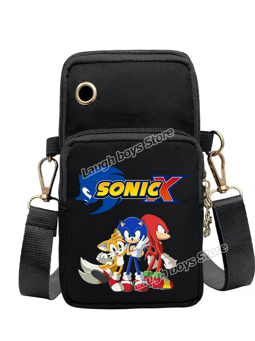 thumbnail image 1 of Estuche para teléfono móvil de Sonics, bolso bandolera minimalista de moda con figura de juego, monederos de gran capacidad, bolsos de muñeca informales de varias capas, 1 of 5