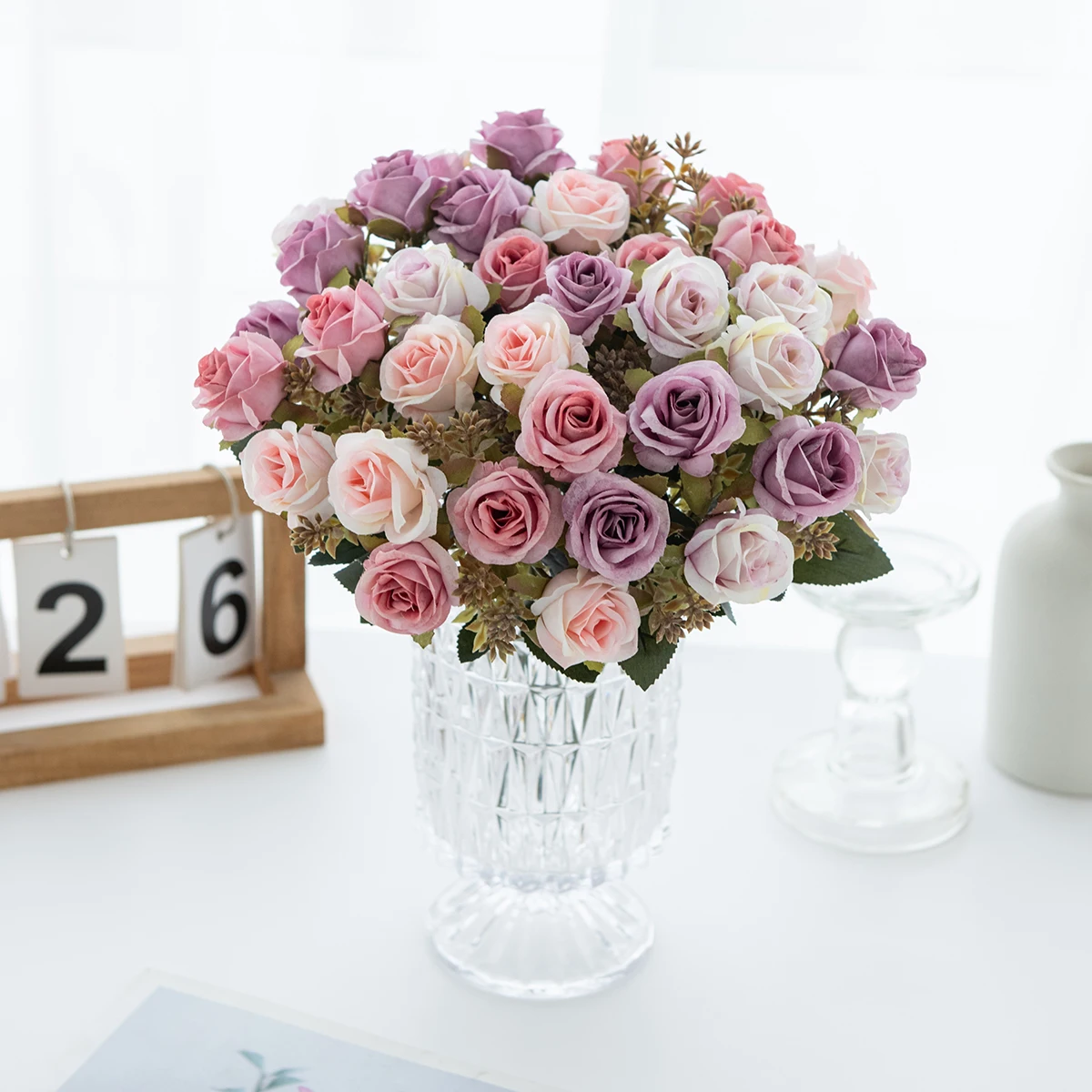 1Pc Seide Künstliche Blumen Nelke Rose Hochzeit Brautsträuße Home Festival Outdoor Garten Kunst Wand Diy Geschenk Box Dekoration – Detail 3