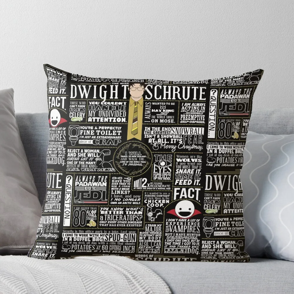 

The Wise Words of Dwight Schrute (Dark Tee) Throw Pillow Pillowcases For Pillows Decorative Pillow Covers For Sofa