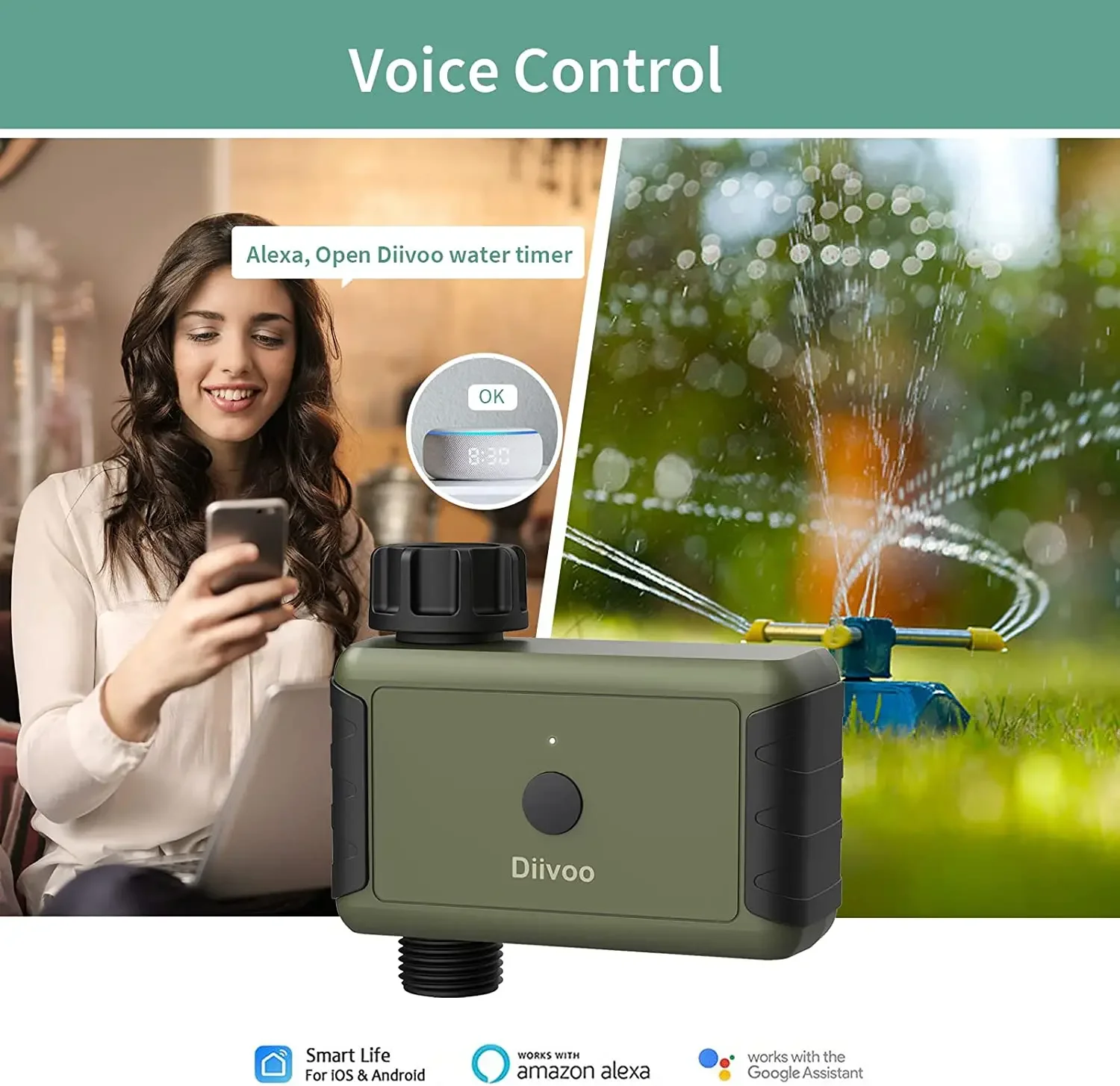 Diivoo WiFi Smart Irrigation Garden Water Timer Automatic Irrigation Programmer Water Valve Garden Automatic Watering System 3