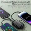 2000mAh High Capacity Solar Power Bank External Charger Powerbank LED Light New Solar Charger Built Cables 2 USB Ports 6