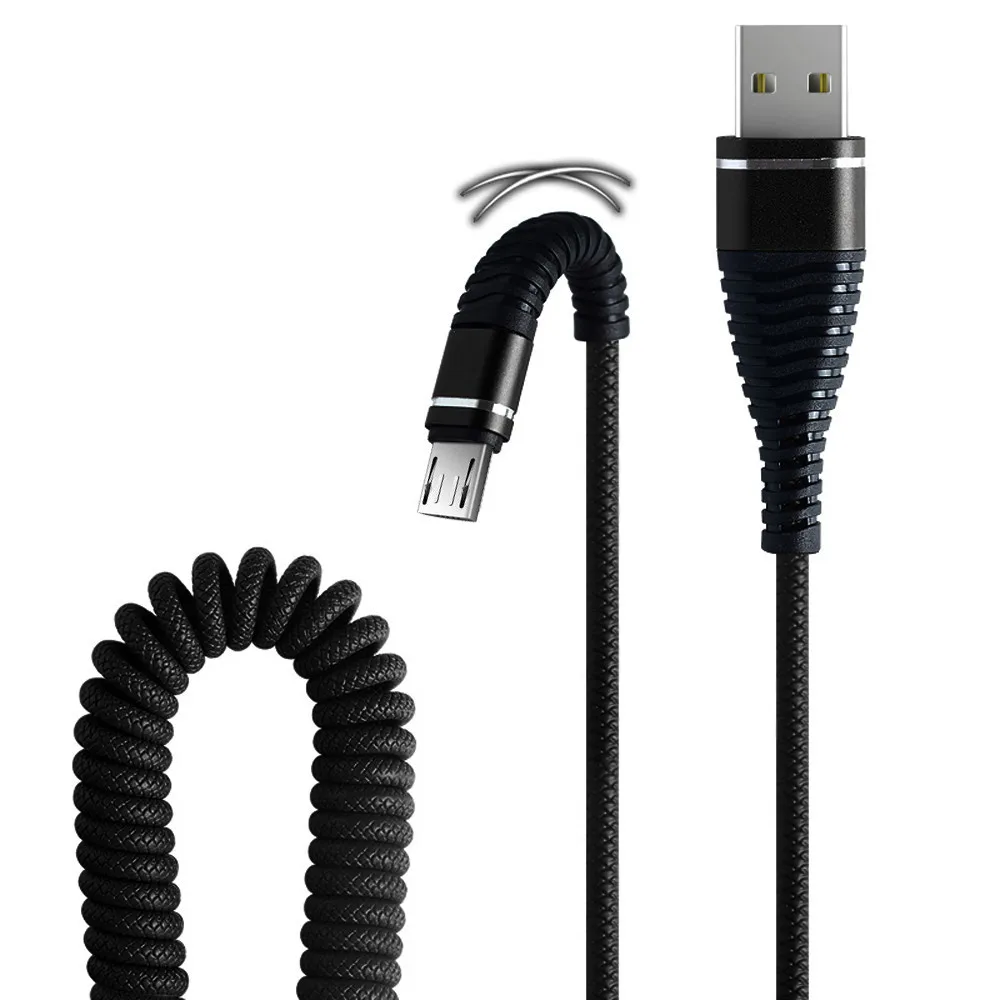 Retractable Spring Data Cable Micro Retractable Cable Suitable for Apple Type-c/Android Mobile Phone Charging Cable image_2