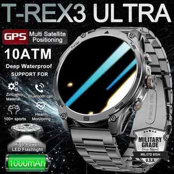 2025 Nuovo GPS SmartWatch 1000Mah Batteria Bussola 10ATM Tattiche Impermeabili Sport Torcia Elettrica BT chiamata Astuto Della Vigilanza Per Gli Uomini Per xioami